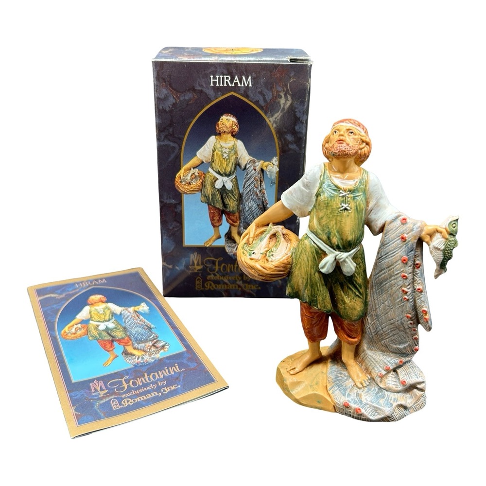 Fontanini Hiram Fisherman 5 Inch Heirloom Nativity Figurine 52546 Italy Box Card